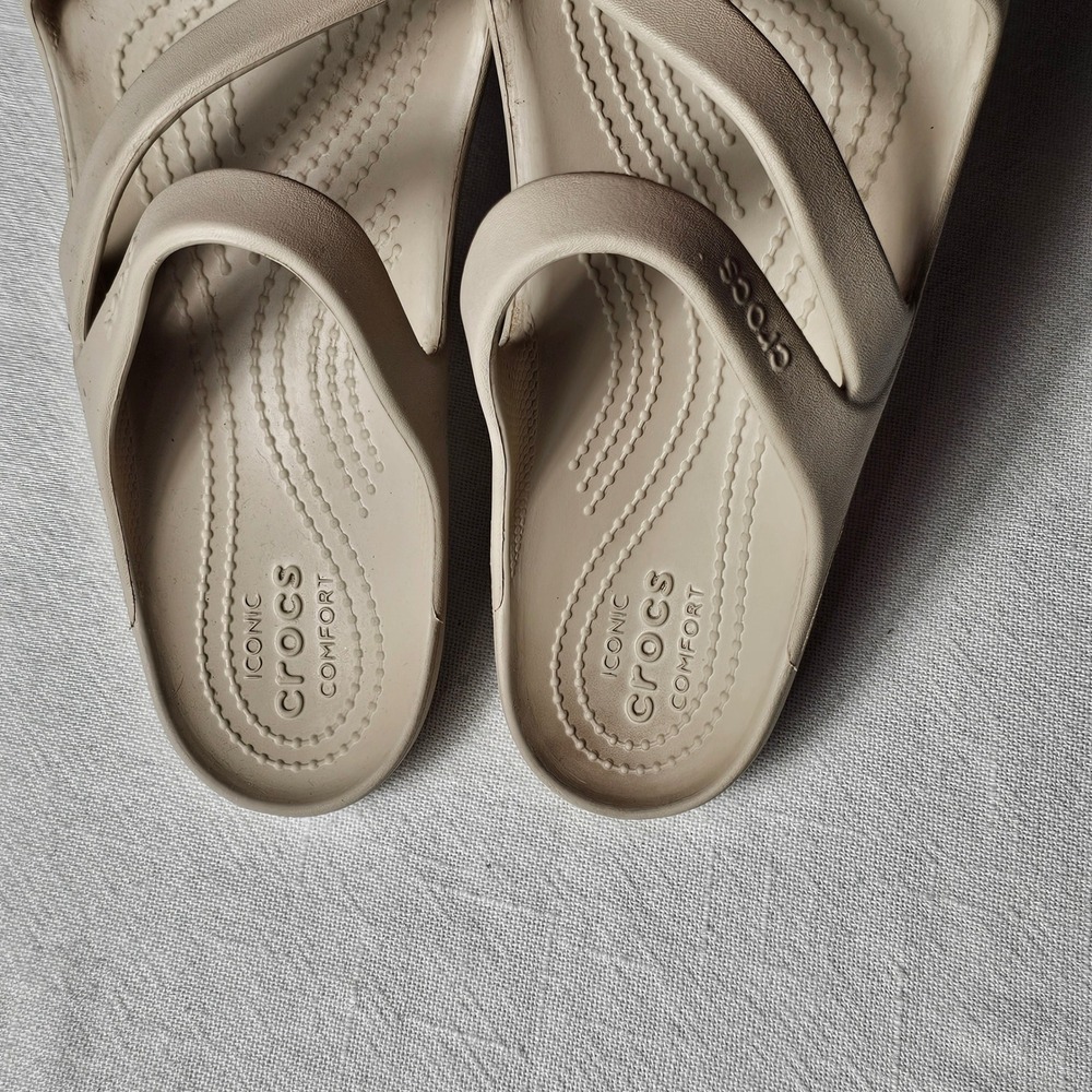 Crocs Swiftwater Sandal Tan Khaki Strappy Slide Womens 9 - Picture 4 of 5